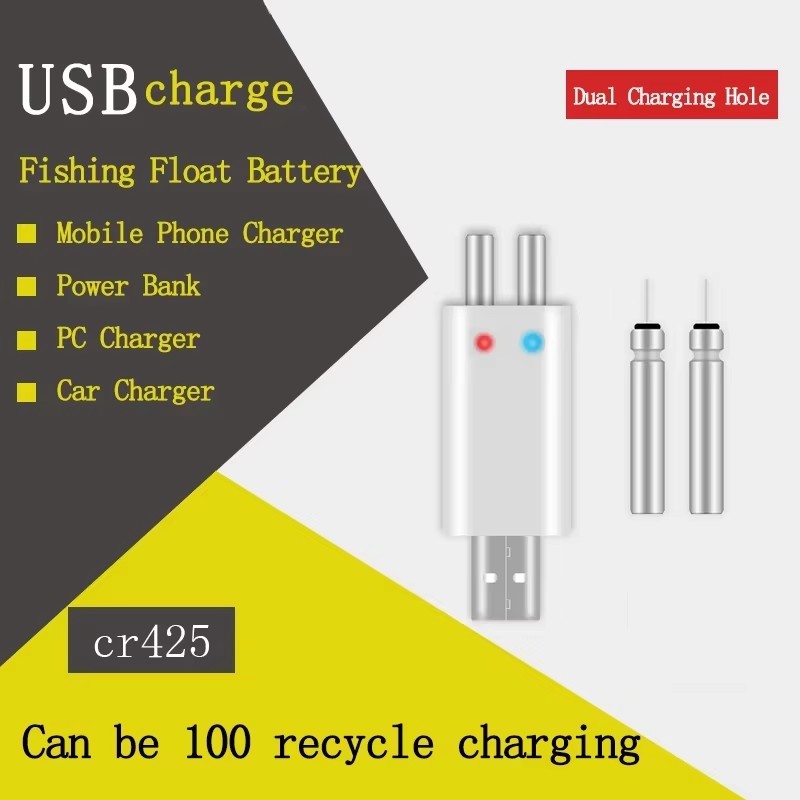 Fish Finder Charger - Wiederaufladbare CR425 CR322 Batterie USB Ladegerät