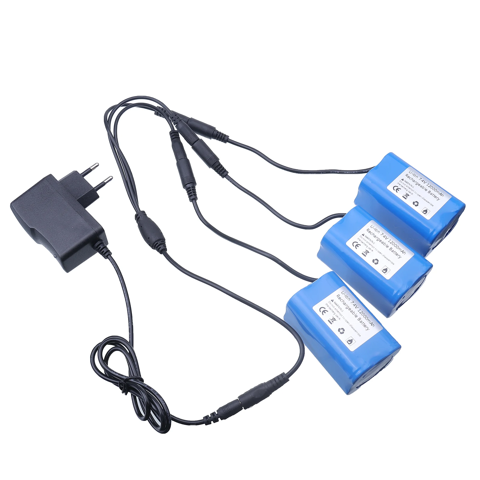 Fish Finder Charger - 7,4V 12000mAh Akku mit USB-Ladegerät für